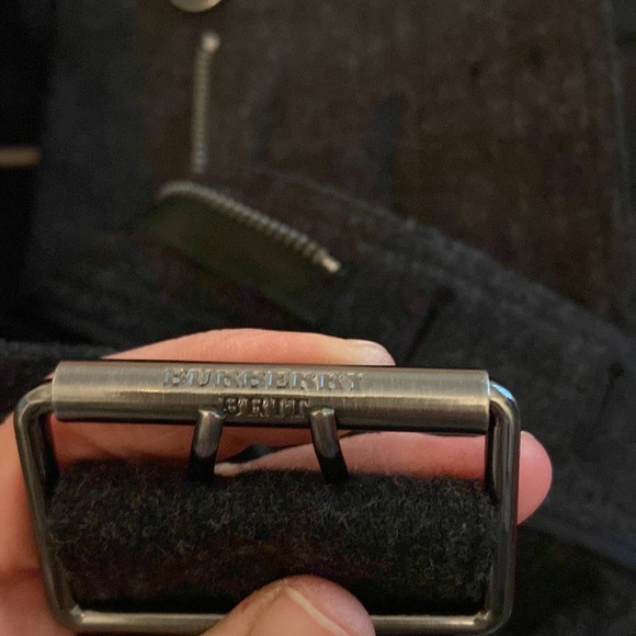 BURBERRY BRIT Grey Woolen Paper Bag Classic Belt Belted Wool Medium Classic Mini - Picture 10 of 10